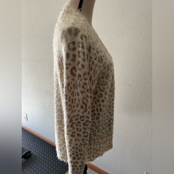 Cynthia Rowley soft leopard print open front cardigan size M - Picture 2 of 5